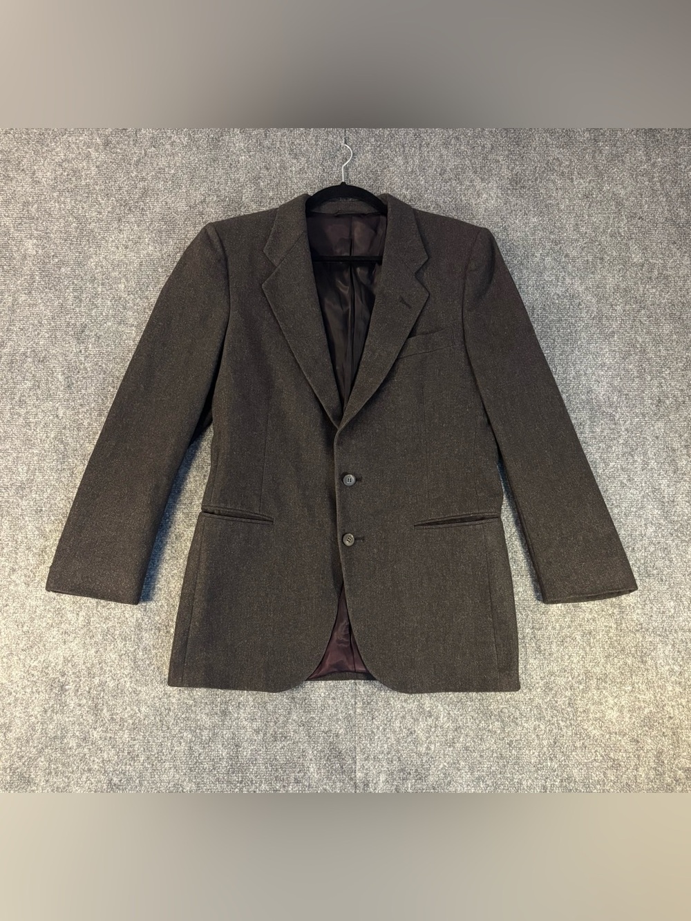 Vintage Valentino Mens Charcoal Gray Wool Blazer Mens Size 39